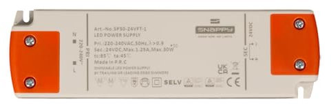 kalb | Vareo, 12VDC oder 24VDC LED Netzteil TRIAC dimmbar, 230V Eingang, 30W oder 75W Ausgang, flackerfrei, kompatibel mit Phasenanschnitt-Dimmern, konstante Spannung für Beleuchtung (24VDC, 30, Watt)
