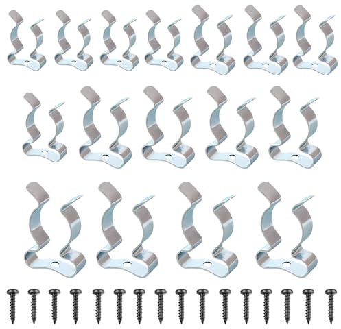 XZSKD 16 Pcs Tool Clips, Spring Clips Metal, Terry Clips, Wall Mounted Tool Storage,13mm/15mm/19mm/25mm with 16 Screws,for Garage Shed Yard Cupboard
