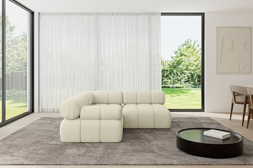 ALTDECOR Modulares Sofa Ecksofa in L-Form Corner modular Sofa Eckcouch Couch Wohnlandschaft Cauchsofa Polstersofa Mende-L1-190x190x70 cm Beige