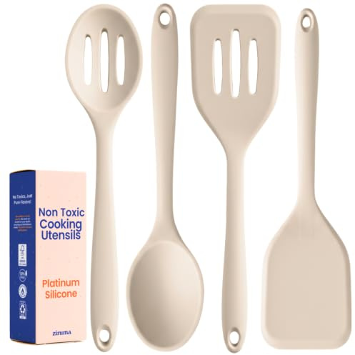 Lot de 4 ustensiles de cuisine en silicone platine non toxique Ziruma