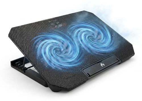 Laptop Cooling Pad Gaming Stand - New Version Dual Fan Laptop Cooler Adjustable Height & Speed - USB Powered Cooling Stand with Fan for 12-17 Inch Laptop - Portable Notebook Cooler for Office & Gaming