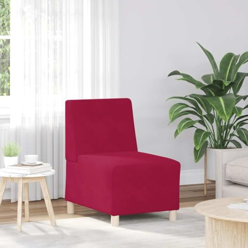 LoogCape Modulares Sofa ohne Armlehnen, Burgunderrot 55 cm, Samt, bequemer Loungesessel für Wohnzimmer, Schlafzimmer, vielseitig einsetzbar