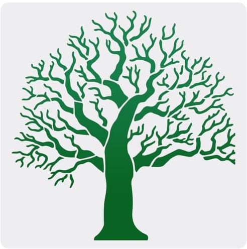 PRESSINART Baum des Lebens Vorlage 12 x 12 Zoll Wiederverwendbar Für Zeichnen DIY Handwerk Wohnkultur Plastikbaum Schablone Für Holzwand Boden Glas Möbel Kunst Design Nachzeichnen Scrapbook Projekt