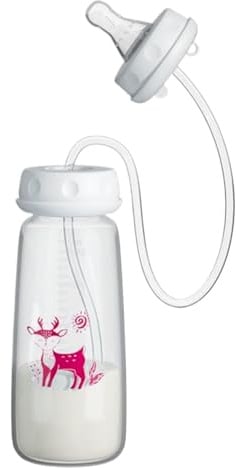 Freihändige Babyflasche, 240ml Babys Trinkflasche Anti Kolik, Anti Kolik Flasche Neugeborene, Milchflaschen Mit Saugnippel Und Trinkhalm, Schnellem Durchfluss Ab 3 Monaten Mit Schlauch Trinksystem