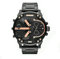 FENKOO Männer Uhrquarz wasserdichte Sport-Uhr-Kalender echtem Edelstahl Armbanduhr montre reloj relogio (Schwarz)