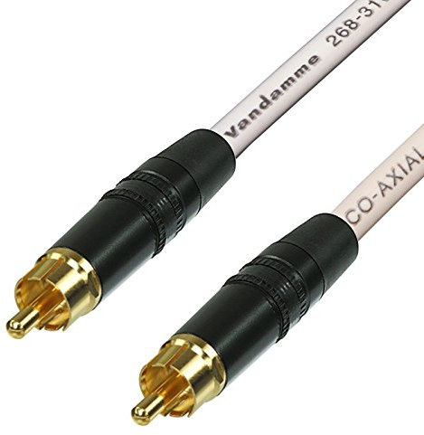 SPDIF Digital Audio Video Coaxial Cable. RCA to RCA. Van Damme 75ohm Coax Phono (2m, Cream)