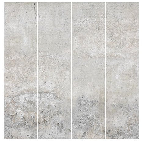 Bilderwelten Schiebegardinen Shabby Betonoptik - Ohne Aufhängung, 4X 250 x 60cm
