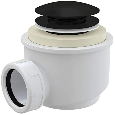 Sifone di scarico per vasca da bagno nero opaco click-clack scarico scarico acqua