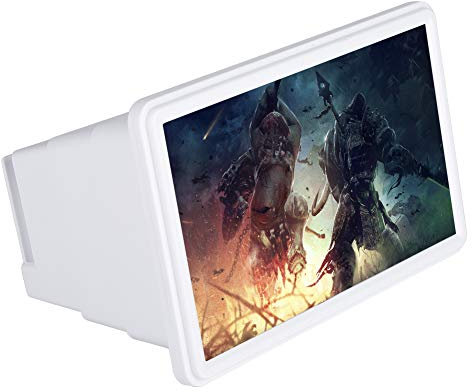 Loupe d'écran pour Smartphone de Zoom 3X Agrandisseur d'écran pour Téléphone Portable Support de Téléphone Grossissement Optique Loupe pour Téléphone Portable(Blanc)