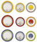 Egan Piatto Collezione Le Casette. Oggetto Realizzato in Porcellana Multicolore. Dimensione: 6 Fondi da 21 cm, 6 Piani da 26,5 cm e 6 Dessert da 20 cm. La referenza è PLC61T/18X