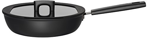 Fiskars Sautierpfanne mit Deckel, Ø 28 cm, Füllmenge: 3,5 Liter, Für alle Kochfelder geeignet, Aluminium/Kunststoff, Kratzfest, Antihaftbeschichtung, Hard Face, Schwarz, 1052232
