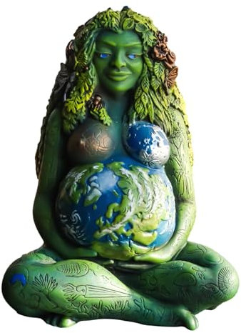 Ebros Gift Millennial Gaia Green Earth Mutter Natur Göttin Te Fiti Statue von Oberon Zell in lebendigen Farben Dekoration für Haus und Garten (klein, 17,8 cm hoch)