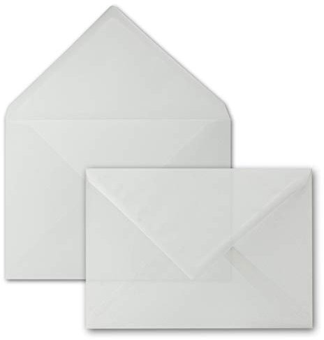 75x Briefumschläge DIN C5-162 x 229 mm - transparent-Weiß - Nassklebung - Premium Qualität - 92 g/m² - 16,2 x 22,9 cm - durchsichtige Kuverts - GUSTAV NEUSER