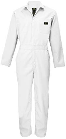 Natural Uniforms Herren-Overall, langärmelig, mit Reißverschluss - Weiß - Small Hoch
