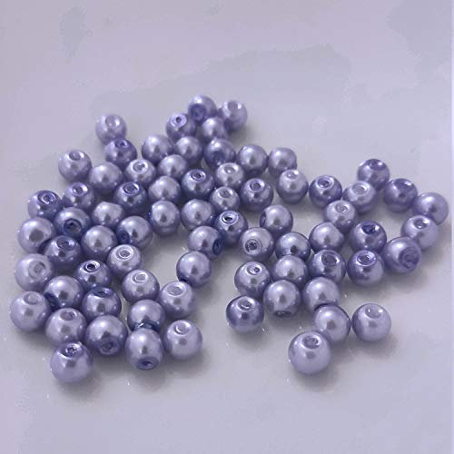 (6 mm/Flieder) Glasperlen - Bastelperlen aus Glas rund - 30 Farben mit Loch Perlen zum Basteln auffädeln Armbänder Traumfänger bunt Set DIY mini kleine große Kinder Bastelperlen Schmuck
