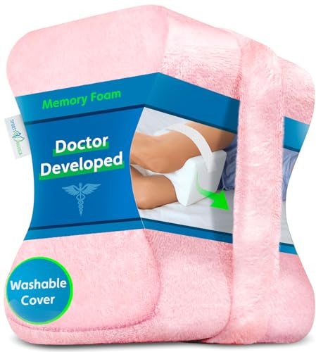 Von Medizinern entwickeltes Kniekissen - Orthopädischer Memory-Foam-Keil für Seitenschläfer, Ischias, Schmerzen im unteren Rückenbereich- Beinkissen für Seitenschläfer - inklusive ärztliches Handbuchs