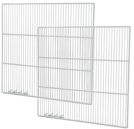 Ancaster Food Equipment Set of 2 Commercial Freezer and Refrigerator Replacement Shelves (24.5 x 22.5) - Adjustable Utility Steel Wire Metal Shelf - Commercial Refrigerator Shelf, White