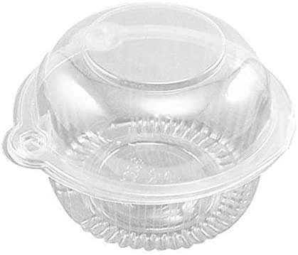 XIGUI 50 Pack Clear Plastic Single Individual Cupcake Muffin Dome Holders Cases Boxes Cups Pods
