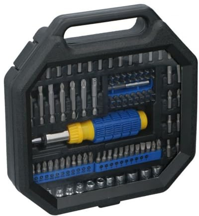 Kinzo Steckschlüsselsatz/Bit Set - 99-teilig - 1/4 - Ratschenschrauber - 11 Steckschlüssel - 84 Bits - Werkzeugkasten - Stahl