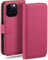 moex Book Case für iPhone 13 Pro Max Handyhülle mit Kartenfach, Hülle klappbar 360 Grad Schutzhülle, Klapphülle Flip Case Cover, PU Leder Handytasche Lederhülle, Pink