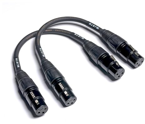 WJSTN Adattatore XLR femmina a femmina 3 pin, cavo di interconnessione XLR da 6 pollici, confezione da 2