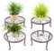 Gearific 4 soportes de metal para plantas, soporte para plantas de hierro, soporte para macetas para plantas de jardín de interior y exterior (bronce)
