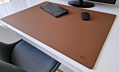 Schreibtischunterlage Echt Leder Rindsleder cognac braun (90cm x 50cm)
