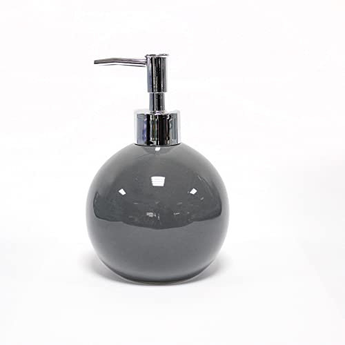 douceur d'intérieur, Distributeur Savon (Diamètre 9.7 x 16 cm) Bullea Anthracite, Céramique