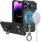 Nillkin Custodia per iPhone 14 Pro Compatibile con MagSafe, CamShield Armor Magnetica Custodia con Protezione antiscivolo Fotocamera e Supporto Anello Pieghevole 360° e 180° (Nero)