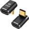 AuviPal Adaptador USB C de 90 Grados (Paquete de 2), Conector de ángulo Recto USB C Macho a Hembra en Forma de L para MacBook, Tableta, teléfono y Otros Dispositivos Tipo C