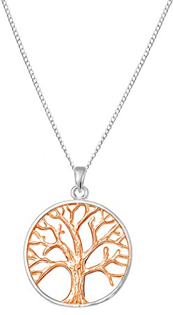 FRIEDA + PAUL® Tree of Life Baum des Lebens Roségold Lebensbaum Damen Frauen Mädchen Halskette Anhänger 2-tlg. Set 925 Sterling Silber anlaufgeschützt Schmuckbox