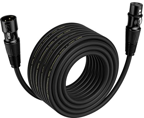 EBXYA XLR Cable 10M Macho a Hembra - Micrófono DMX Balanceado de 3 Pines