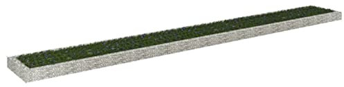 junzai Gabionen-Hochbeet, Palettenrahmen, Hochteich, Gemüsebeet, Kräuterregal Balkon, Blumenbeet, Kräuterspirale, Tomatenbeet, Pflanzhochbeet, Verzinkter Stahl 800x100x20 cm