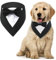 MHaustlie Hunde Smoking Bandana,Kopftücher für Hunde,Haustier Dreieck Schal,Formale Hochzeit Party Hundehalstuch,Verstellbar Krawatte Haustier Anzug Fliege Bandana für Hochzeit Geburtstag(XS,Schwarz)