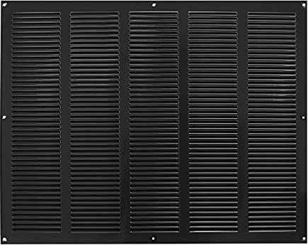 500x400mm Griglia di Ventilazione in Acciaio Nero con Zanzariera - Griglie di Aerazione in Metallo