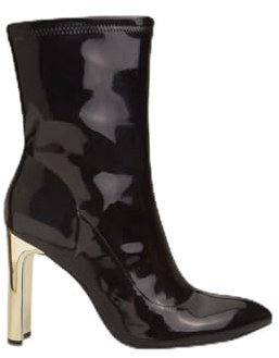 BATA Stivaletti da donna effetto vernice con tacco dorato