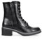 BOSANOVA Botines confeccionados en piel vegana con detalle de cordones, cremallera lateral decorativa y suela con ligero tacón de crepe. Cierre con cremallera interior. Calzado para mujer NEGRO 37