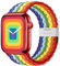 Nepfaivy Geflochtenes Armband Kompatibel mit Apple Watch Armband 40mm 41mm 38mm 42mm für Damen Herren, Nylon Stoff Sport Verstellbares Band für iWatch Series 10/9/8/SE/7/6/5/4/3/2/1, Regenbogen