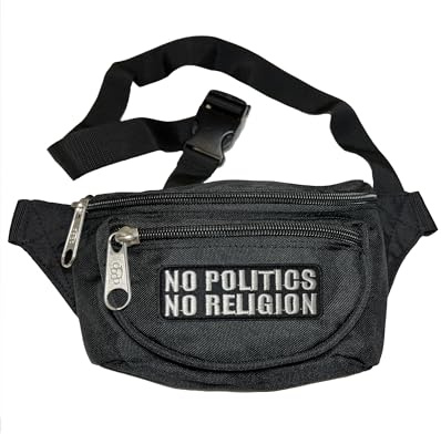 Bauchtasche No Politics No Religion in schwarz I Gürteltasche Hüfttasche Waist Hip Bag Black