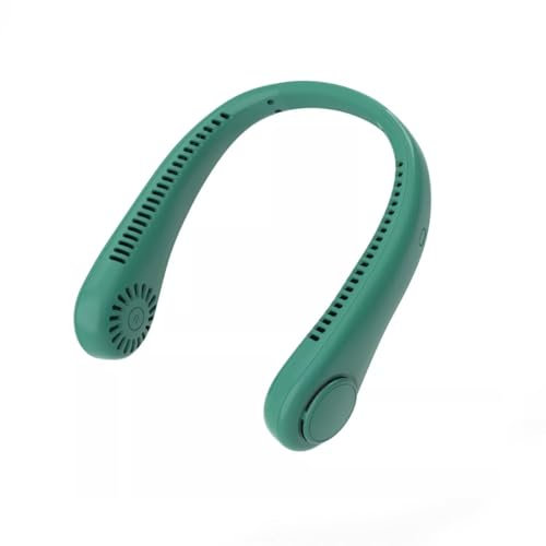 Neck Fan, Portable Neck Fan Hands Free Bladeless Mini Fan with 360°Cooling Airflow, USB Rechargeable Personal Fan Quiet Wearable Fan with 3 Wind Speed for Sports Outdoor Indoor, Green