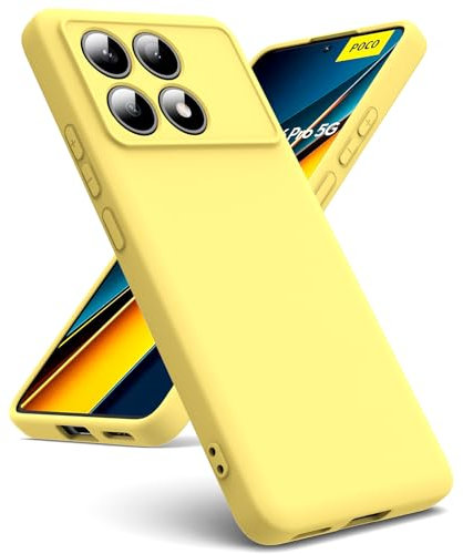 Oududianzi - Funda Compatible con Xiaomi Poco X6 Pro 5G [Carcasa de Silicona Líquida][Interior de Microfibra] Carcasa Antigolpes Protección Gel Ultra Suave Funda Poco X6 Pro 5G - Amarillo