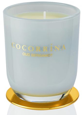 Cocorrína Candle Duftkerze im Glas - Oud Bergamotte, Brenndauer bis zu 40 Stunden, Natürliche Soja-Kerze, Weihnachten Geschenk Kerze, 180g