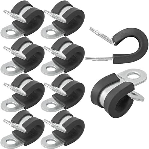 Preiswert&Gut 10x Rohrschelle mit Gummiprofil 8mm – rostfreier Stahl Schelle für 8 mm Kabel Rohr für 6M Schraubbolzen Rohrklemme Rohrschellen Halterung Rohrbefestigung Schellen