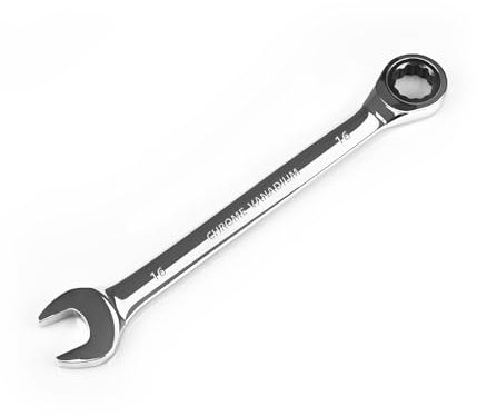 EGOFINE 16mm Ratcheting Combination Wrench Metric, Industrial Grade Gear Spanner with 12-Point Design, 72-Tooth Ratchet, Chrome Vanadium Steel