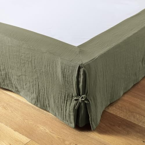 Cache sommier 140x190 cm Gaze de Coton Romarin