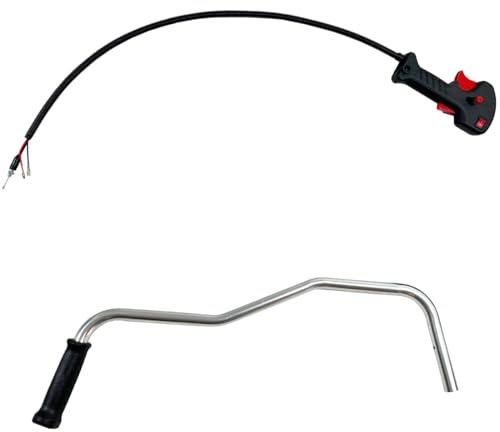 Avalon - Pack de Manillar Universal de Aluminio para Desbrozadora 19 cm y Mando Acelerador con Cable 1 mm (ø 19 mm). Resistente y Fácil de Instalar para Control Preciso