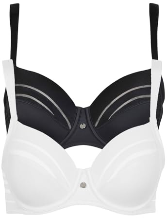 Lisca 2er Pack Bügel BH Alegra 020147 Gr. 80D in Black-White