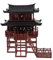 Zerodeko Mini-Pagode-Statue Miniatur-Japanischer Gartenpavillon Aquarium Mikro-Landschaftsornament Mini-Japanische Feengarten-Figuren Für Zen-Garten-Bonsai-