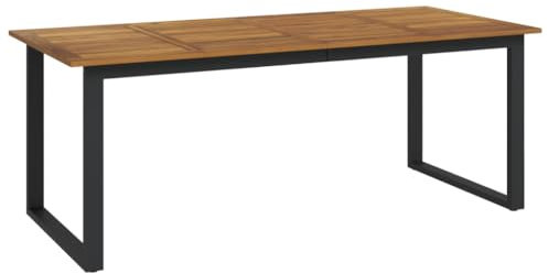 Kangmusi Gartentisch mit Beinen in U-Form 200x90x75 cm Massivholz Akazie, 319514