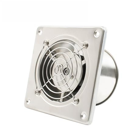 Stainless Steel 4 Inch Exhaust Fan 4'' Toilet Kitchen Bathroom Hanging Wall Window Duct Fan Air Ventilator Extractor Blower